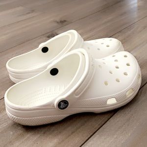 White Crocs (Unisex sizing: women’s 8, men’s 6)